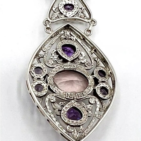 🌟NICKY BUTLER 925 Sterling Silver Rose Quartz Celtic Knot Necklace Brand… - Picture 10 of 12